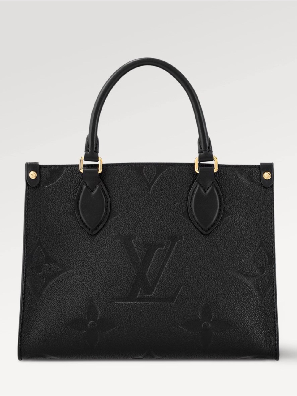 Louis Vuitton Black Onthego PM Embossed Monogram Leather Tote